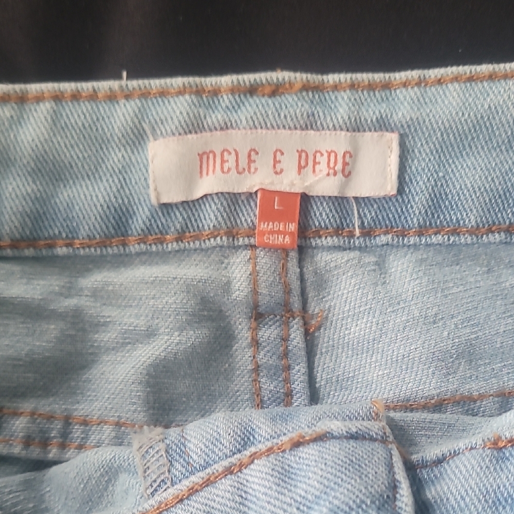 Light Blue Distressed Denim Shorts - Picture 13 of 16